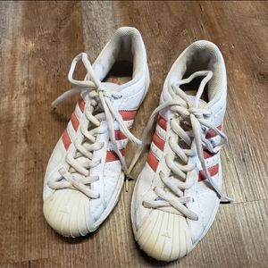 Vintage 2003 Adidas Superstar Torsion White & Dark Salmon Color